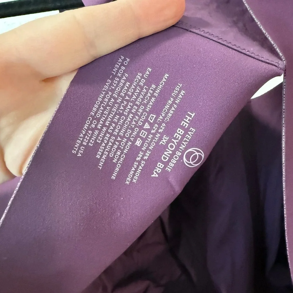 Evelyn Bobbie Womens The Beyond Bra 3XL Purple Seamless Wirefree EB Core